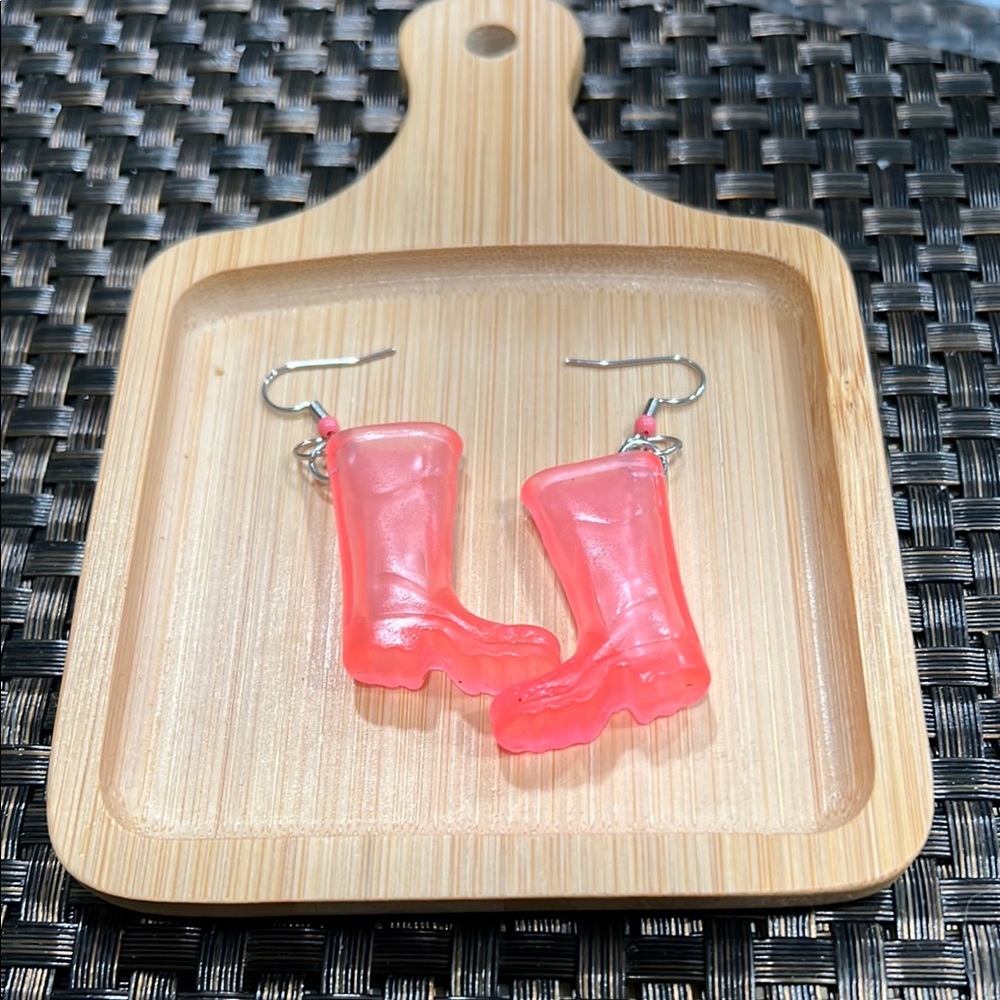 Pink Boot Earrings